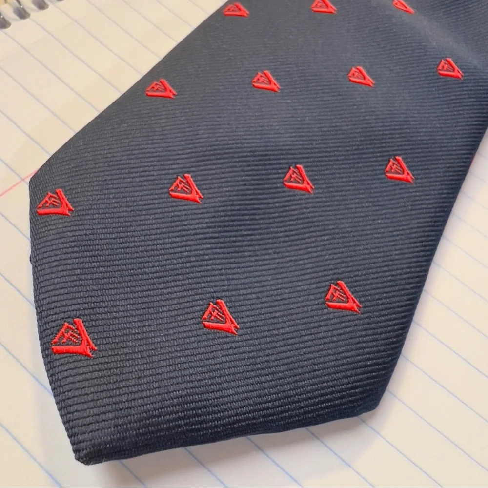 Vintage MALLORY & CHURCH London LTD Navy Blue Red Mens Tie Accessories NWT
